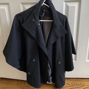 Aqua black cape jacket